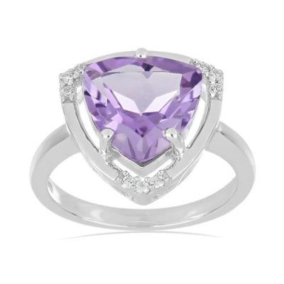 BUY BRAZILIAN AMETHYST GEMSTONE CLASSIC RING IN STERLING SILVER